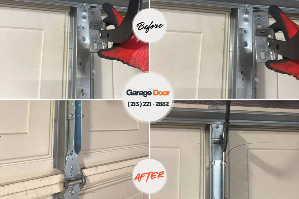 Before and after: garage door repair Santa Rosa, NM